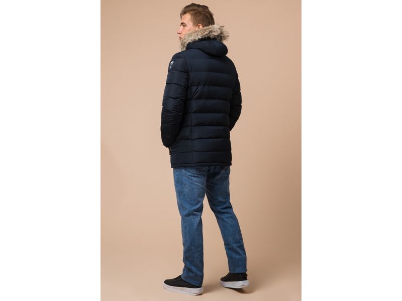 Мужская зимняя куртка темно-синяя модель 20128, фото 5