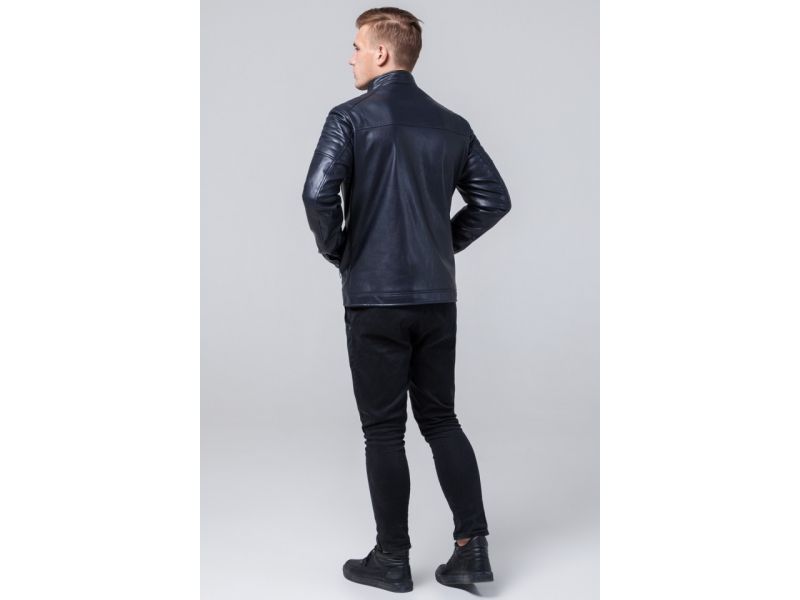 Темно-синяя мужская молодежная осенне-весенняя куртка модель 2612, фото 5