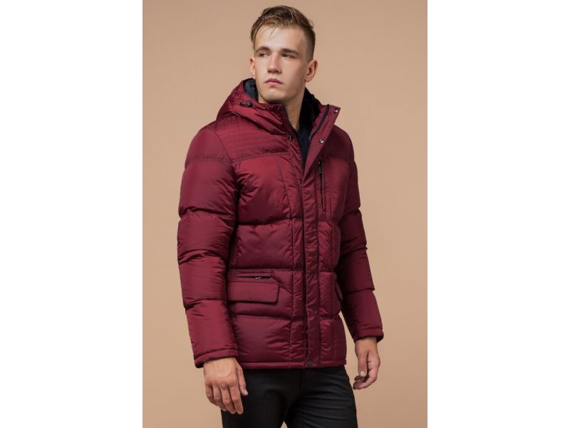 Зимняя яркая красная мужская куртка удобная модель 2609, фото 4