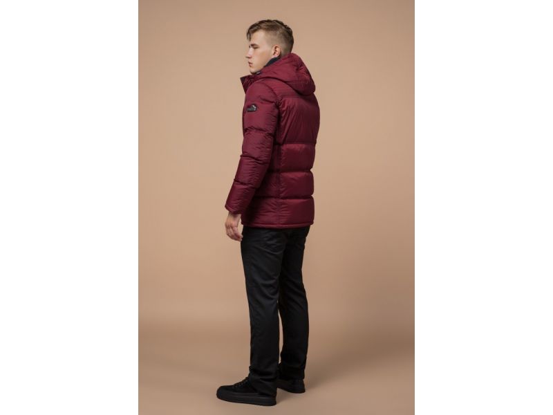 Зимняя яркая красная мужская куртка удобная модель 2609, фото 5