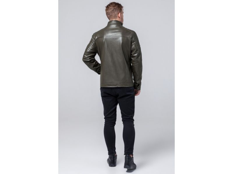 Куртка мужская осенне-весенняя молодежная цвета хаки модель 2612, фото 5