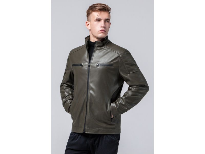 Куртка мужская осенне-весенняя молодежная цвета хаки модель 2612, фото 4