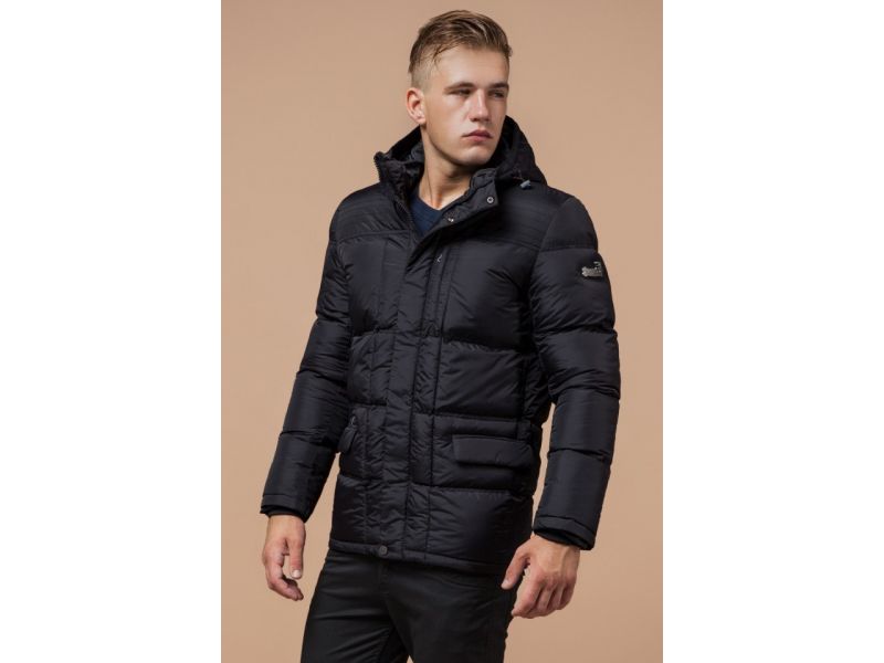 Зимняя черная мужская комфортная куртка модель 2609, фото 4