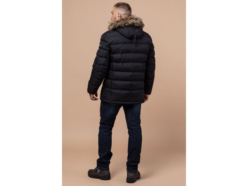 Зимняя мужская куртка практичная черная модель 21226, фото 5