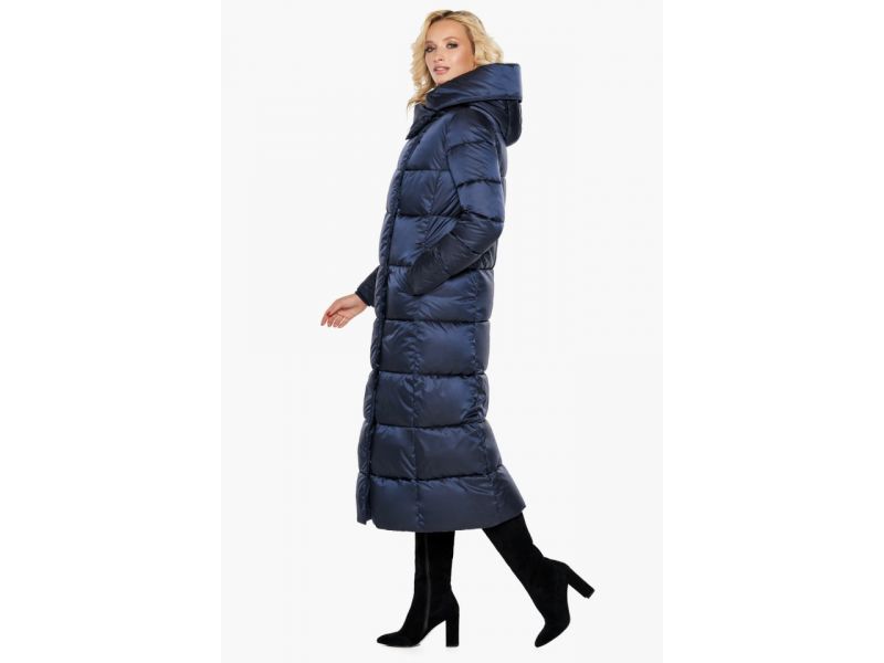 Воздуховик женский модный на зиму цвет синий бархат модель 31056, фото 4