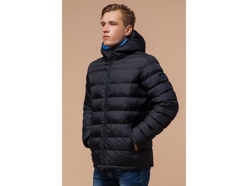 Зимняя сине-черная мужская куртка модель 25490, фото 4