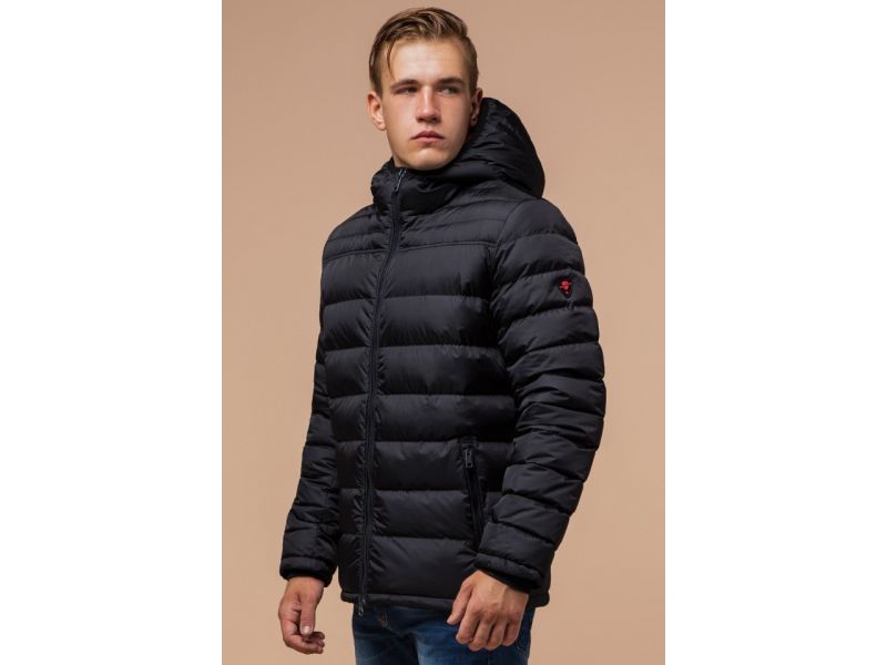 Удобная зимняя мужская куртка черная модель 25490, фото 4