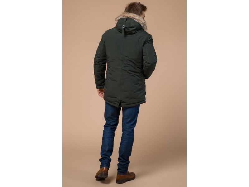 Парка мужская цвета хаки зимняя модель 15231, фото 4