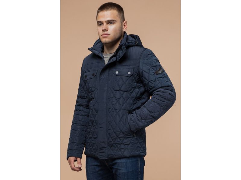 Мужская трендовая светло-синяя куртка на зиму модель 1698, фото 4