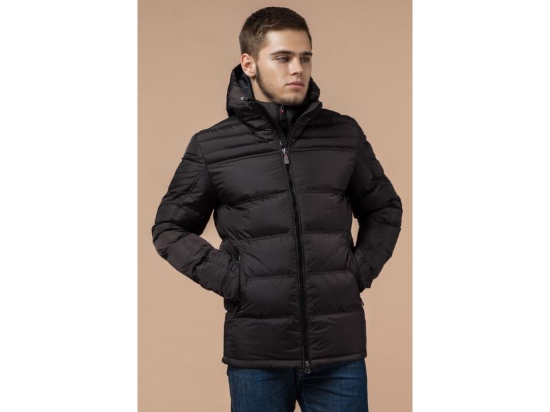 Кофейная мужская куртка на зиму модель 26055, фото 4