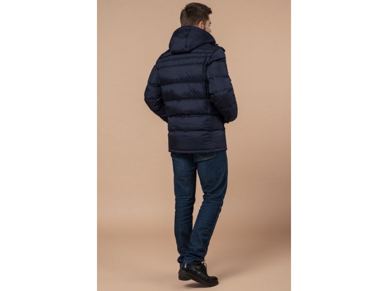Зимняя куртка темно-синяя для мужчин модель 26055, фото 5