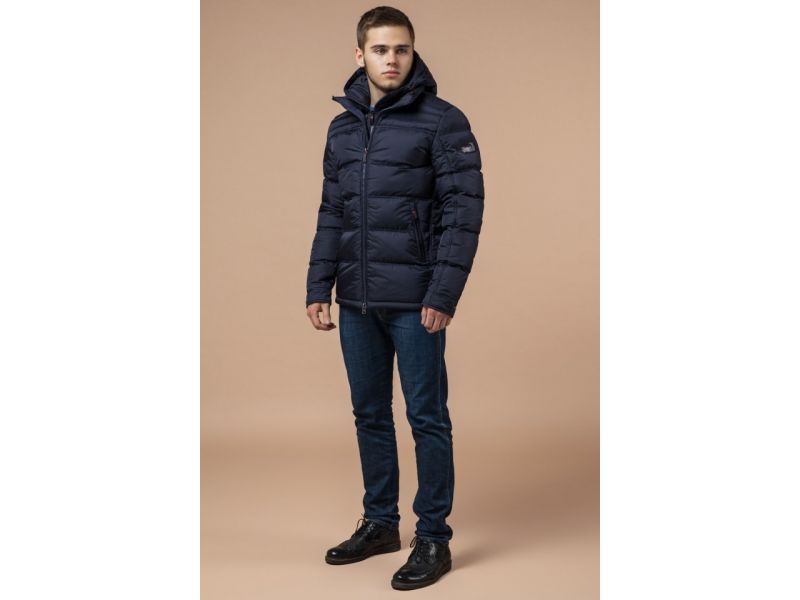 Зимняя куртка темно-синяя для мужчин модель 26055, фото 4