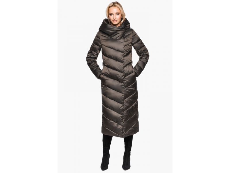 Брендовый зимний воздуховик женский цвет капучино модель 31016, фото 4