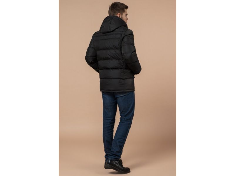 Зимняя темно-оливковая куртка мужская модель 26055, фото 5