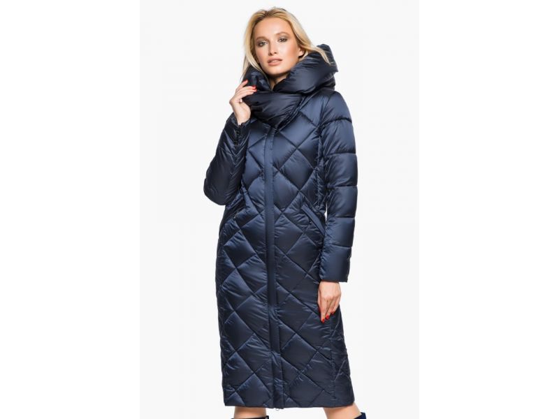 Зимний воздуховик женский цвет синий бархат модель 31031, фото 3