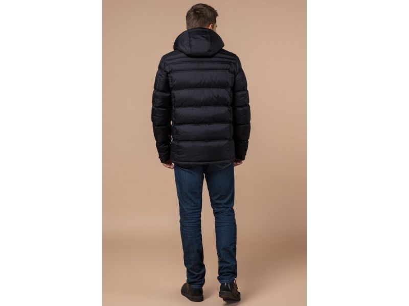 Зимняя мужская куртка с капюшоном черная модель 26055, фото 5