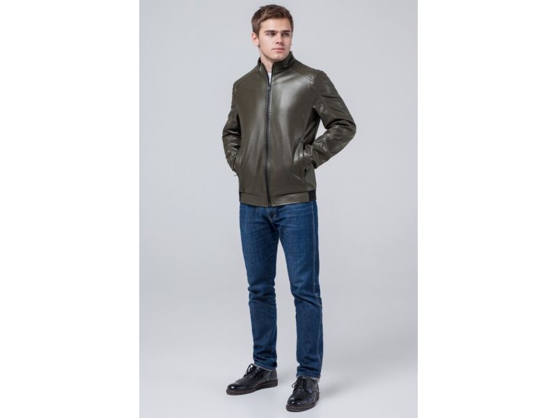 Легкая мужская куртка молодежная осенне-весенняя цвета хаки модель 1588, фото 4