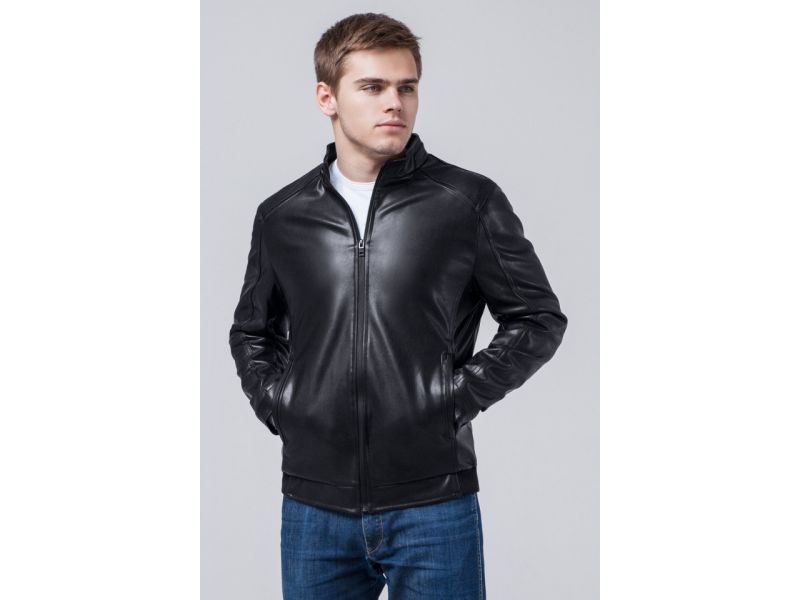 Короткая черная куртка осенне-весенняя молодежная мужская модель 1588, фото 4