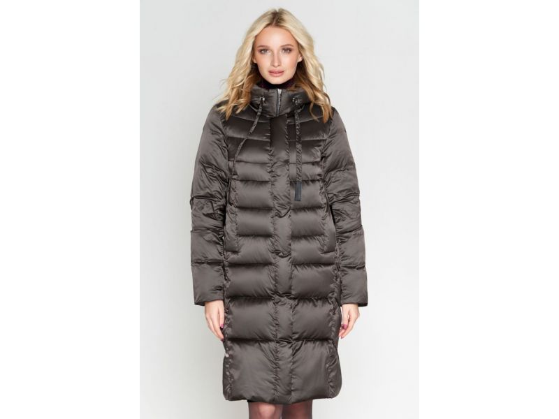 Длинный женский воздуховик зимний цвет капучино модель 29775, фото 4