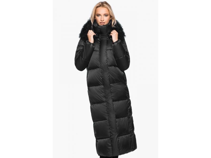 Теплый женский черный воздуховик зимний модель 31072, фото 3