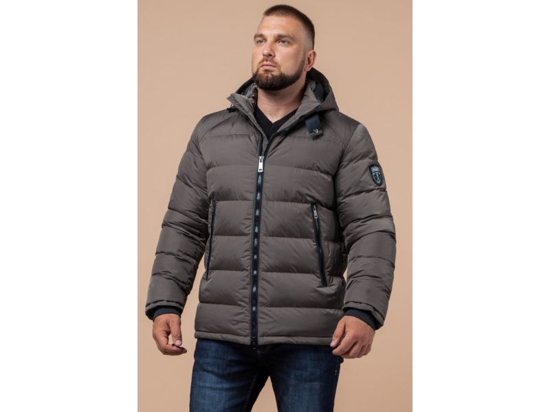 Зимняя мужская куртка удобная цвета сафари модель 32540, фото 4