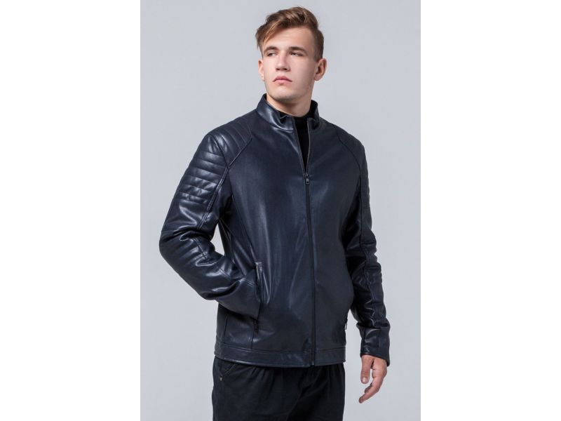 Непромокаемая молодежная темно-синяя куртка осенне-весенняя для мужчин модель 4327, фото 4