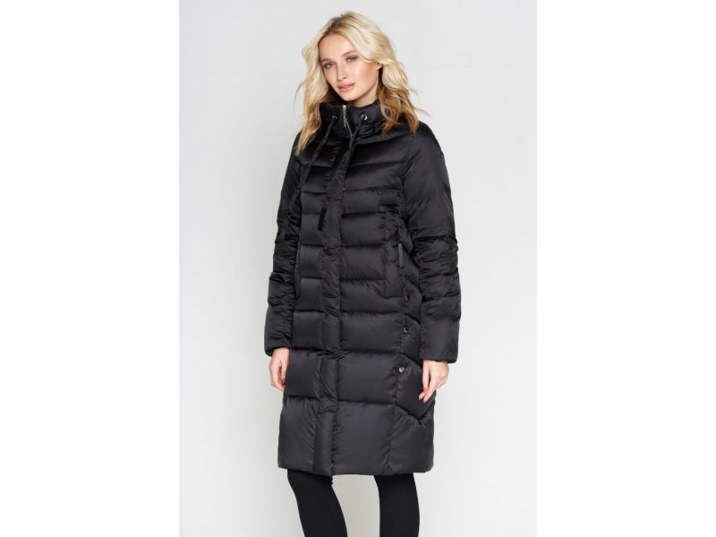 Женский черный воздуховик зимний на змейке модель 29775, фото 4