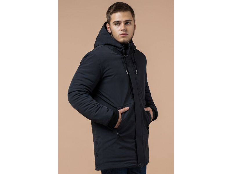 Графитовая парка с карманами зимняя мужская модель 9055, фото 4