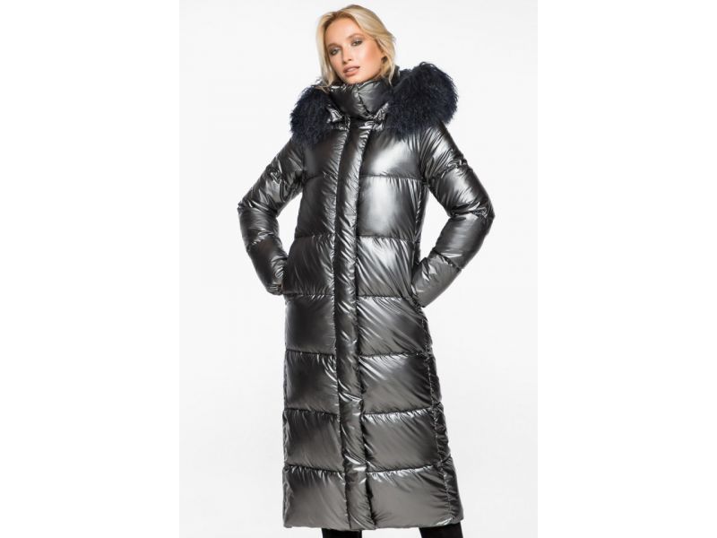 Женский зимний воздуховик цвет темное серебро модель 31072, фото 3