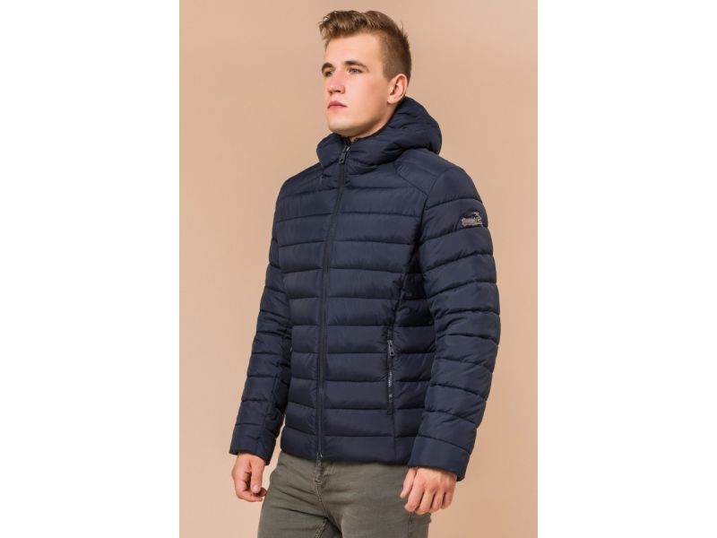 Зимняя сине-черная куртка для мужчин модель 40962, фото 4