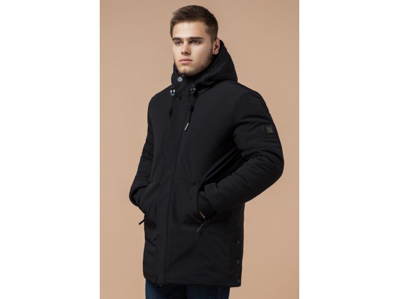 Парка зимняя черная мужская модель 9055, фото 4