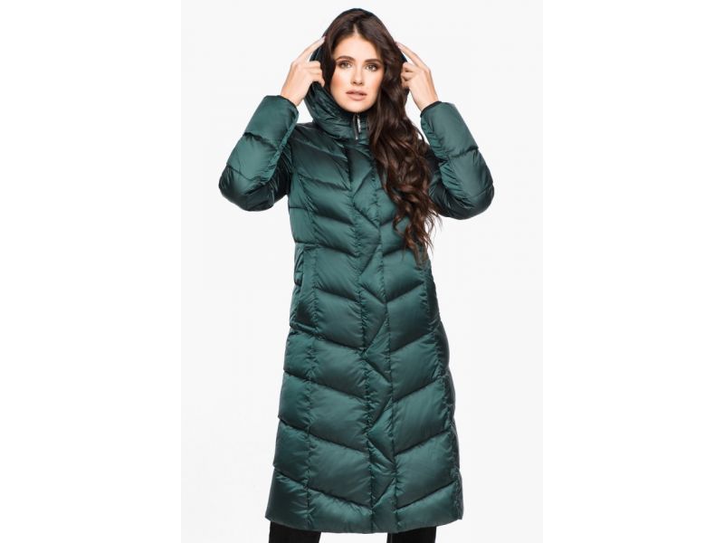 Изумрудный женский воздуховик на зиму модель 31024, фото 3