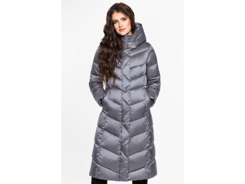 Жемчужно-серый женский зимний воздуховик модель 31024, фото 3