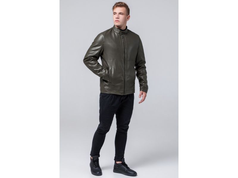 Куртка молодежная цвета хаки мужская осенне-весенняя модель 2193, фото 4