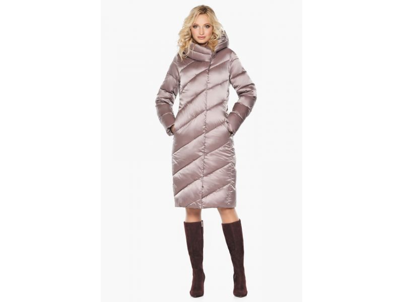 Воздуховик зимний цвета пудры женский модель 30952, фото 4