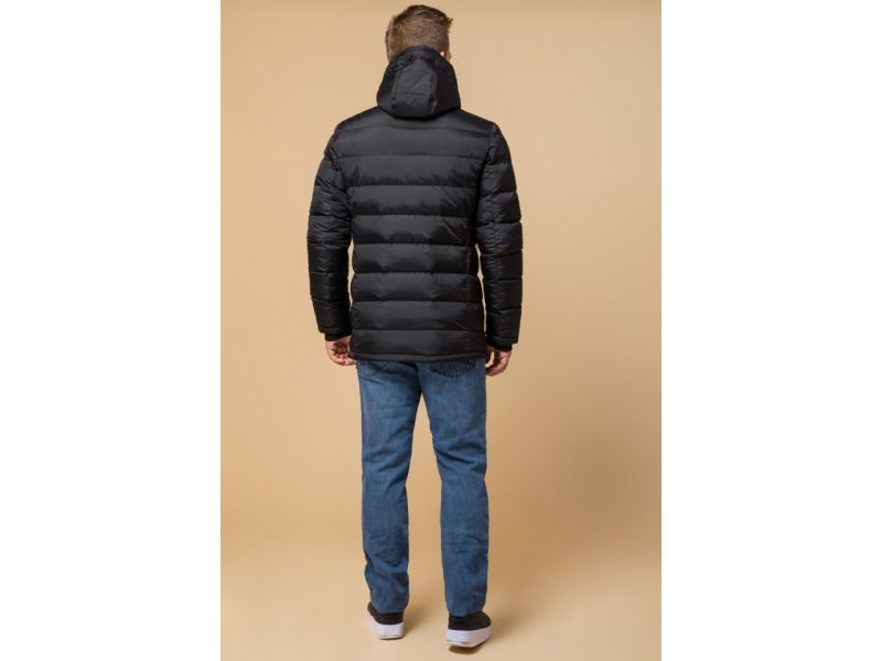 Зимняя теплая куртка графитового цвета мужская модель 37533, фото 5