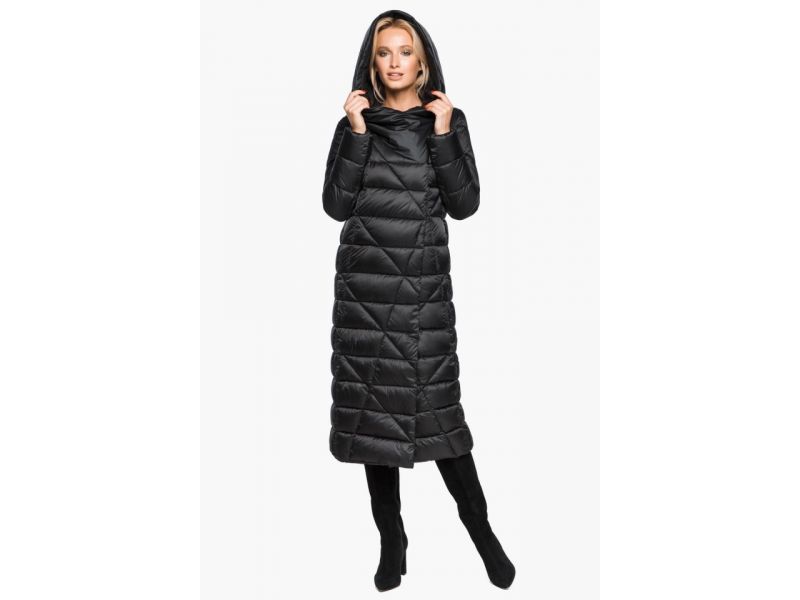 Трендовый черный женский воздуховик зимний модель 31058, фото 4