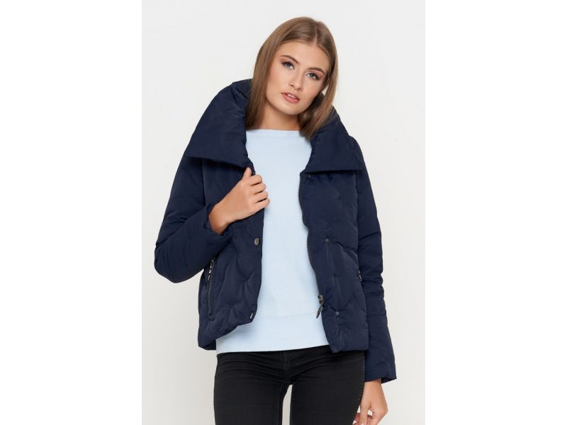 Осенне-весенний пуховик молодежный синий женский модель 25062, фото 3