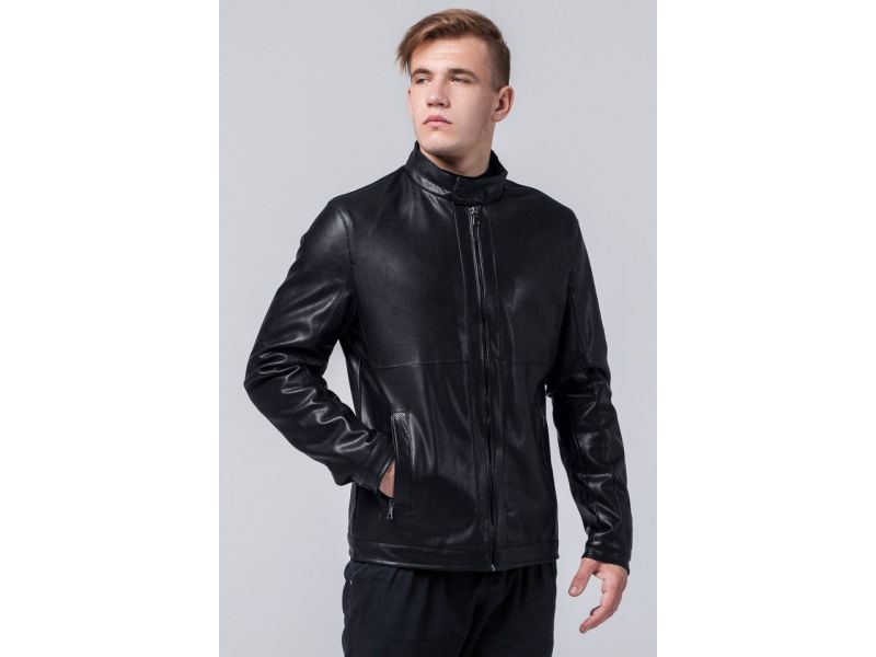 Черная молодежная мужская осенне-весенняя куртка модель 2193, фото 4