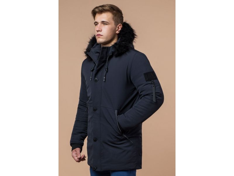 Парка графитовая на зиму мужская модель 9842, фото 4