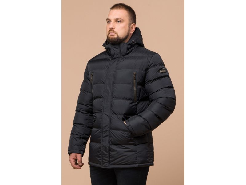 Куртка большого размера зимняя мужская цвет графит модель 12952, фото 4