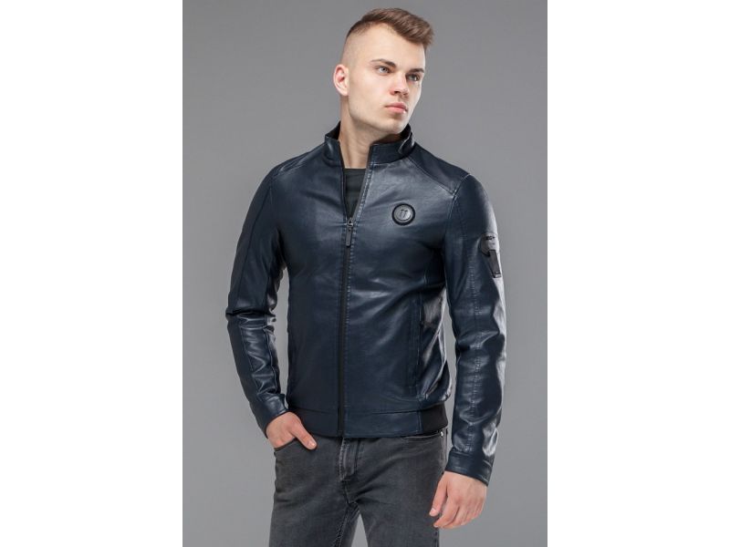 Темно-синяя мужская молодежная куртка непромокаемая осенне-весенняя модель 43663, фото 4