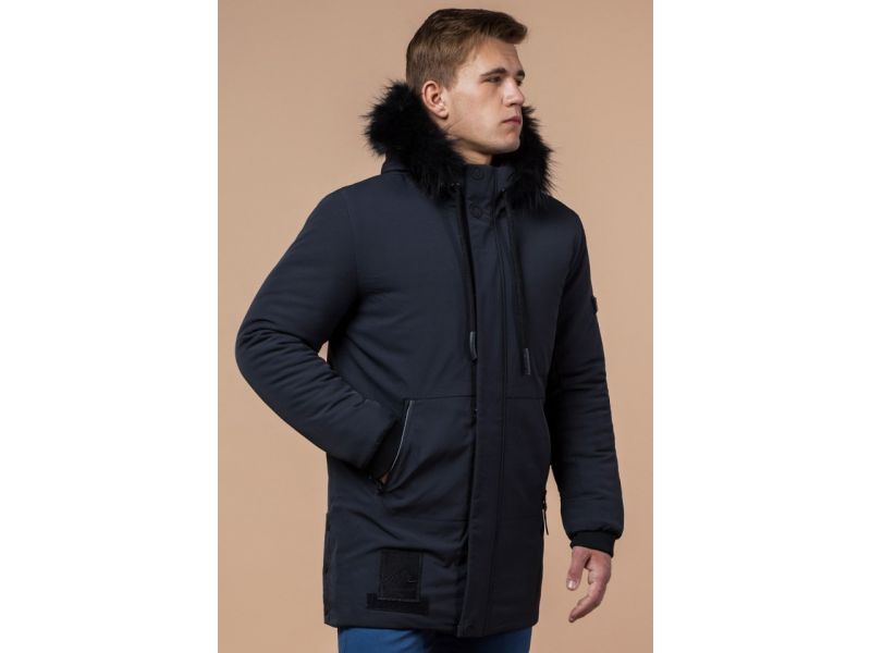 Парка графитовая мужская зимняя стандартной длины модель 9985, фото 4