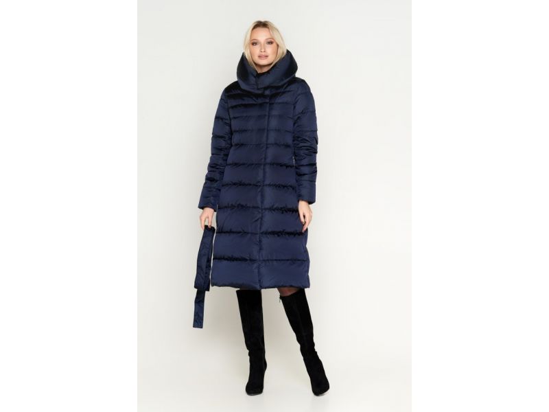 Синий зимний воздуховик женский длинный модель 31515, фото 4