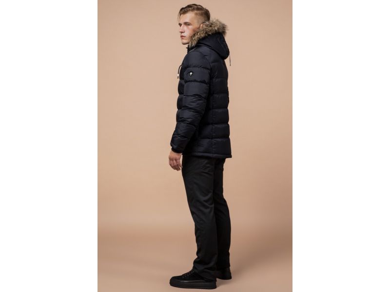 Зимняя мужская куртка цвет темно-синий-белый модель 38268, фото 5