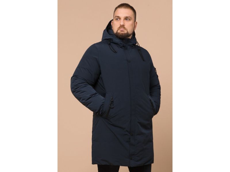 Парка синяя мужская зимняя модель 23425, фото 4