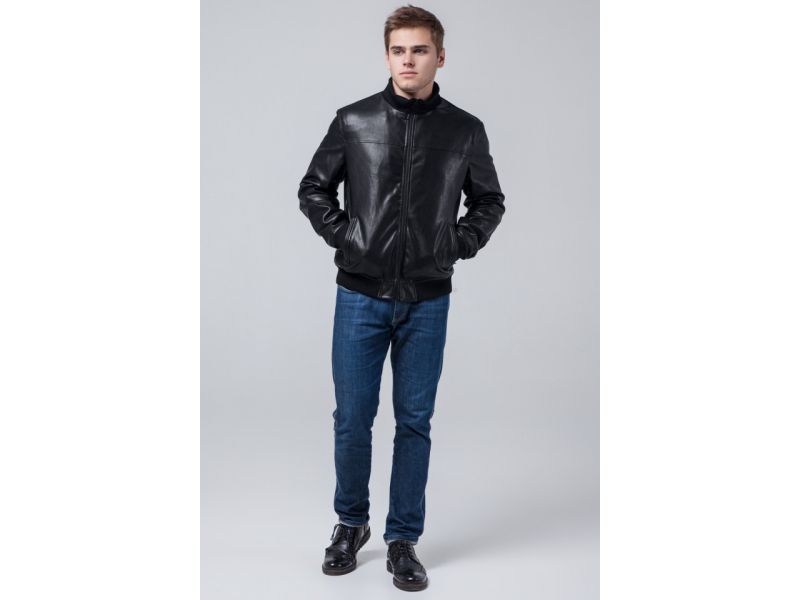 Молодежная черная мужская куртка осенне-весенняя модель 2970, фото 4