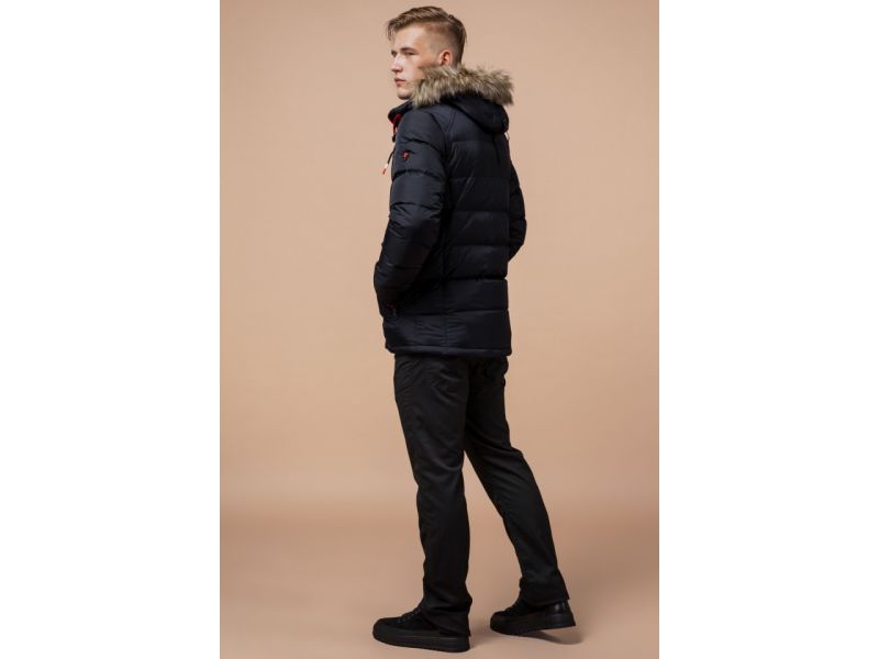 Мужская куртка темно-сине-красная зимняя модель 38268, фото 5