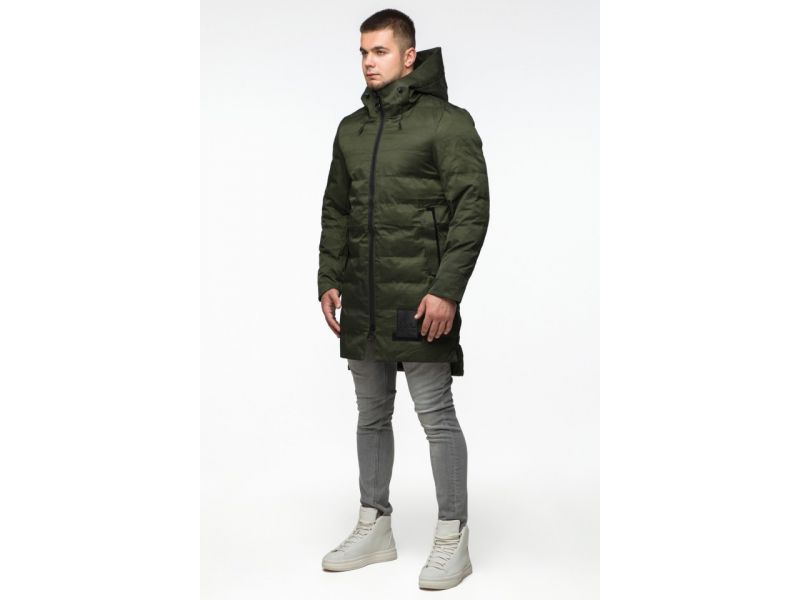 Парка мужская цвета хаки молодежная осенне-весенняя модель 25800, фото 4