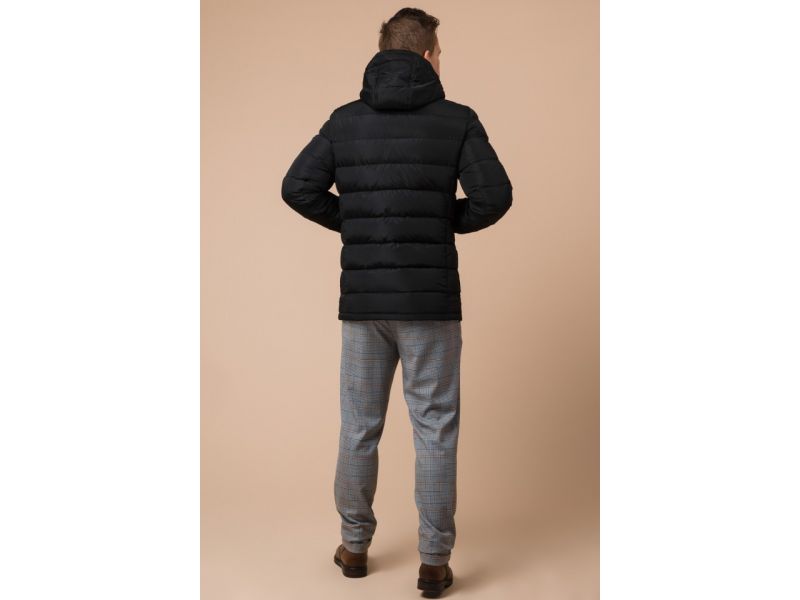 Стильная мужская куртка зимняя черная модель 38828, фото 5